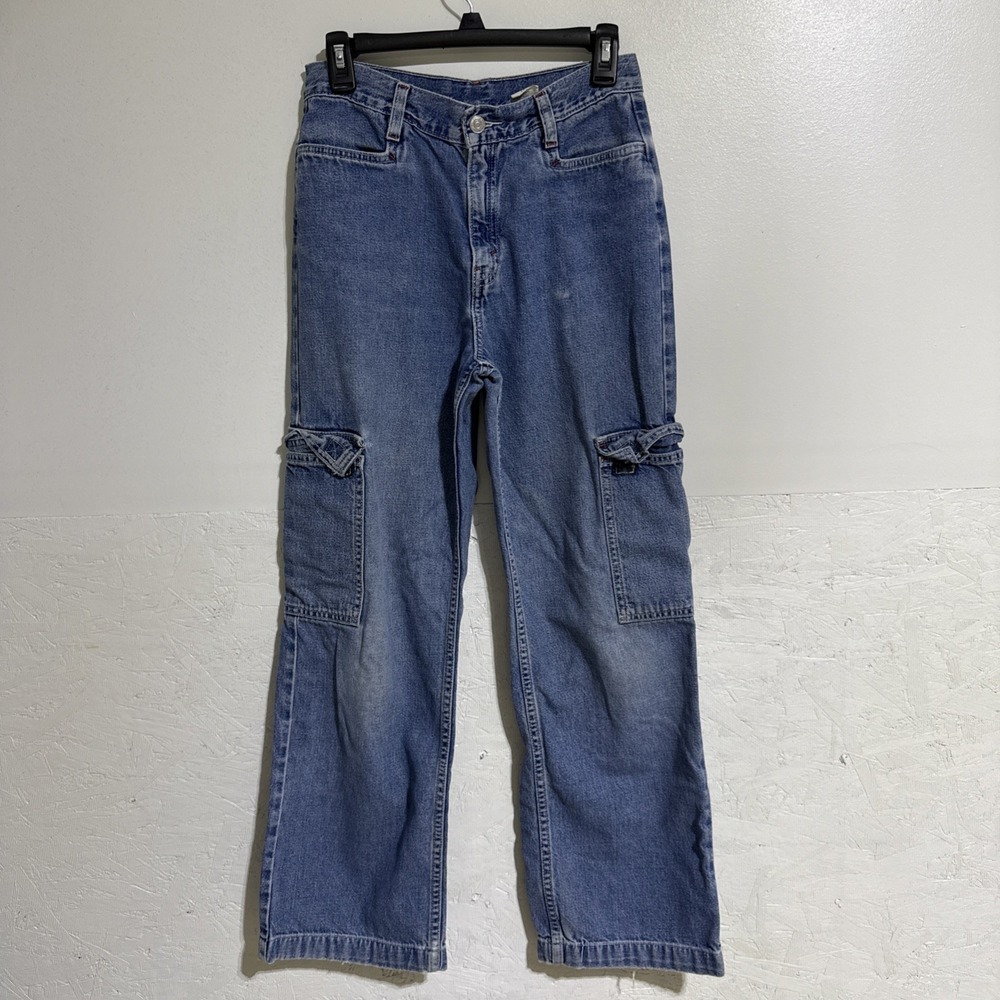 Levis 94 Baggy‎ Cargo Blue Denim Jean Size 28x27 Skater Comfort Wide Leg Pants